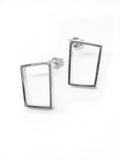 empty frame earrings - silver