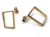 empty frame earrings - gold