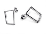 empty frame earrings - silver